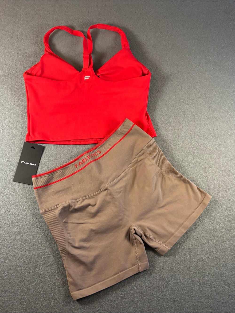 Fabletics Seamless Scrunch 4'' Shorts Heated Red Size And Sport Bra Both Size S